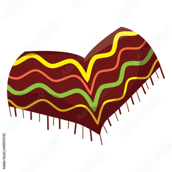 Fototapeta Isolated traditional mexican poncho sketch icon Vector