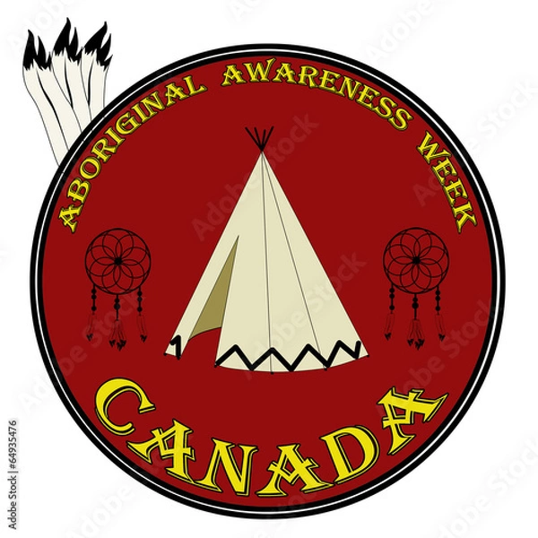 Obraz Aboriginal awareness week sign, label vector illustration