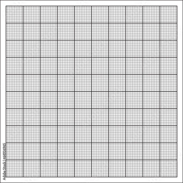 Fototapeta Millimeter paper grid vector, 100mm square pattern