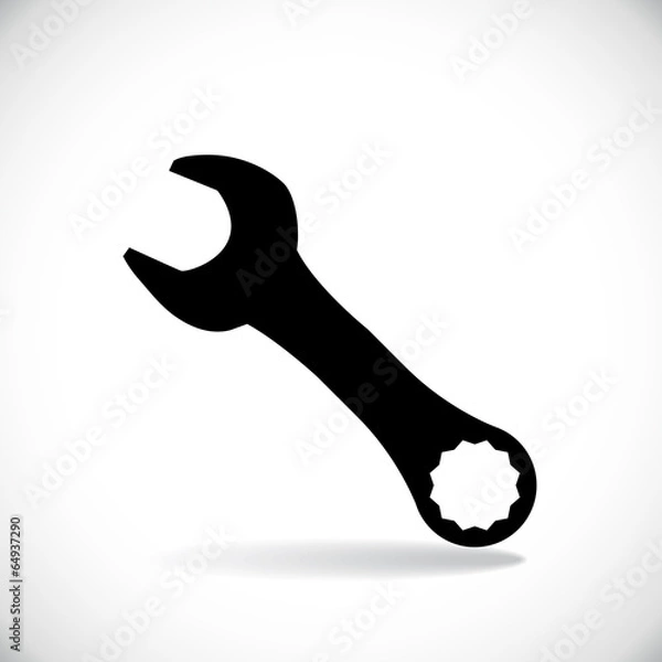 Fototapeta Spanner casting a shadow, silhouette