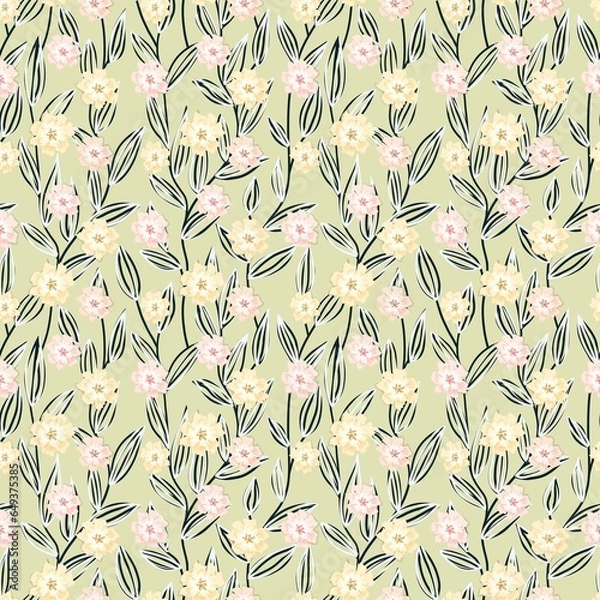 Fototapeta Seamless floral pattern
