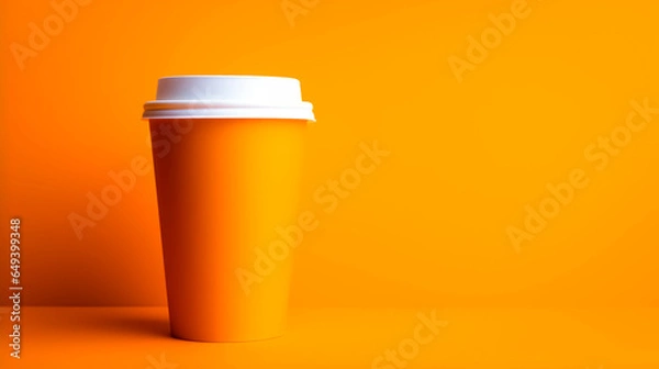 Obraz Paper coffee Cup on isolated background , generative ai 