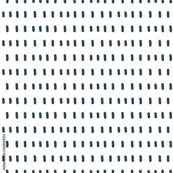 Fototapeta Navy blue abstract geometric strokes pattern in rustic doodle style. Simple ink stripes texture on a white background looks neutral and organic. Masculine seamless vector geometry pattern.
