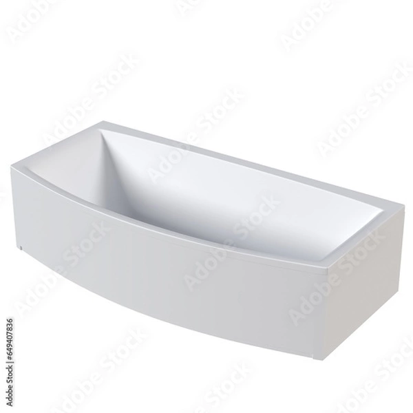 Fototapeta bathtub isolated on a white background, 3D illustration, and a CG render