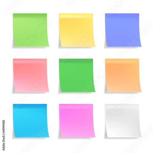 Fototapeta Collection of vector sticky notes