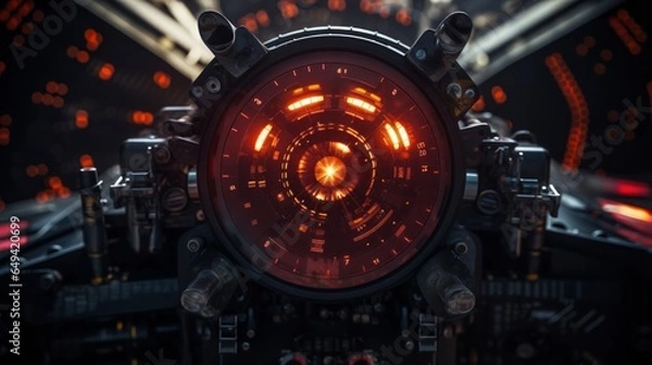 Fototapeta Sci-Fi Spaceship Interior with Centrifuge Engine