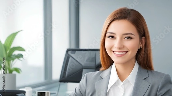 Obraz portrait of a smiling businesswoman