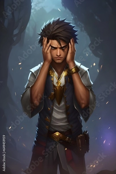 Fototapeta The Exasperated Mage - Generative AI




