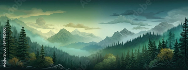 Fototapeta sunset in the mountains