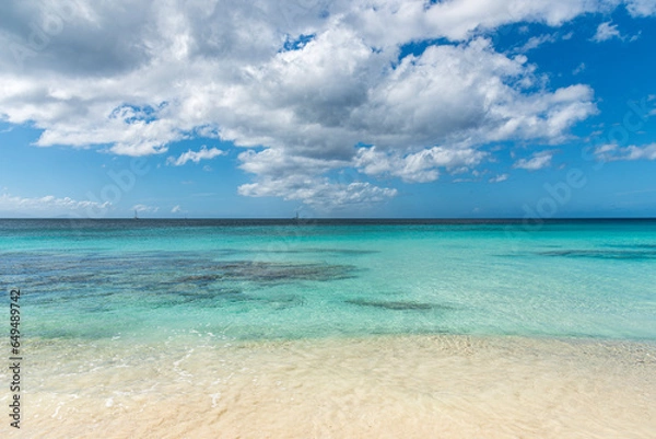 Fototapeta Scenic view of the tropical and wild landscape of Antigua.