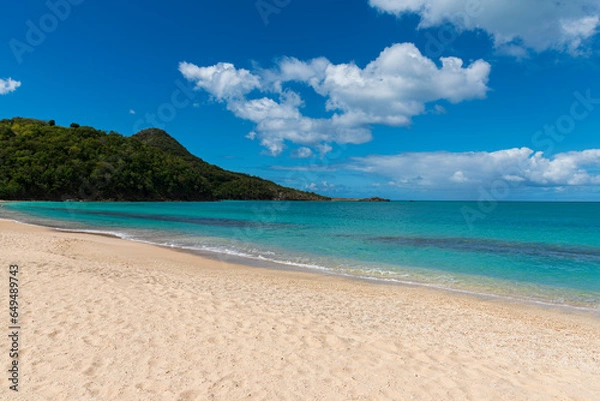 Fototapeta Scenic view of the tropical and wild landscape of Antigua.