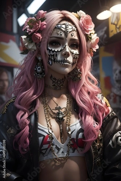 Fototapeta Alluring Performance Skull - Generative AI




