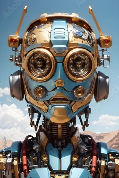 Fototapeta Opalescent Robot Face - Generative AI




