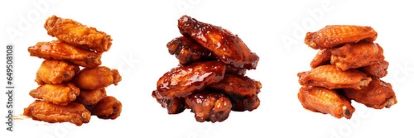 Obraz roast chicken wings isolated on a transparent background