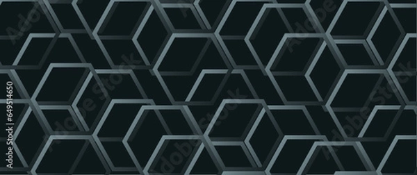 Obraz abstract seamless irregular hexagon pattern with gradient, geometric stroke pattern with gradient vector design for background, backdrop, banner, cover