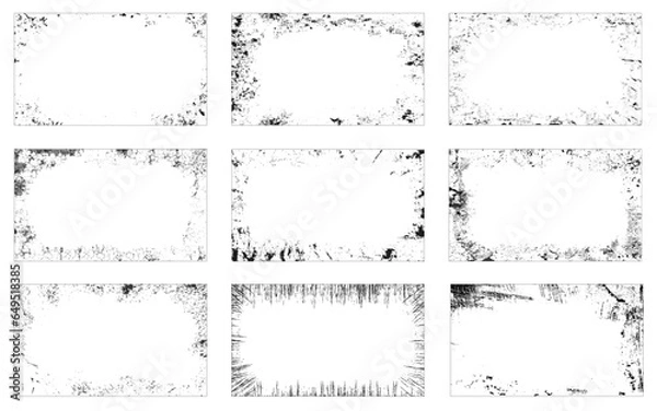 Fototapeta The set of nine different grunge wall background in one bundle. Grunge texture background. Vector