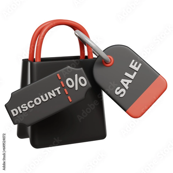 Obraz shopping bag 3D icon