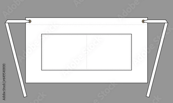 Obraz Blank White Half Waist Apron with Flat Lay Template on Gray Background, Vector File
