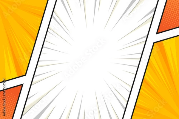 Obraz Blank yellow comic cartoon frame background template