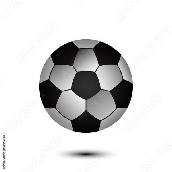 Fototapeta Soccer ball black and white isolated image vector illustration