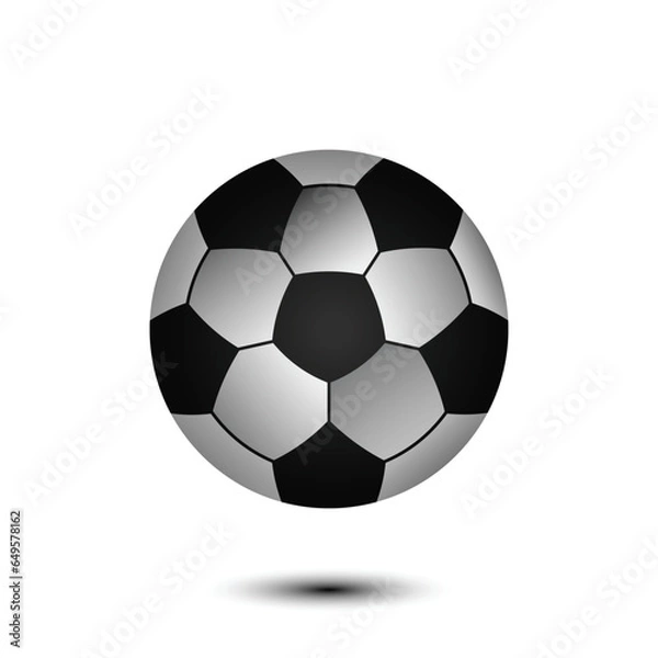 Fototapeta Soccer ball black and white isolated image vector illustration