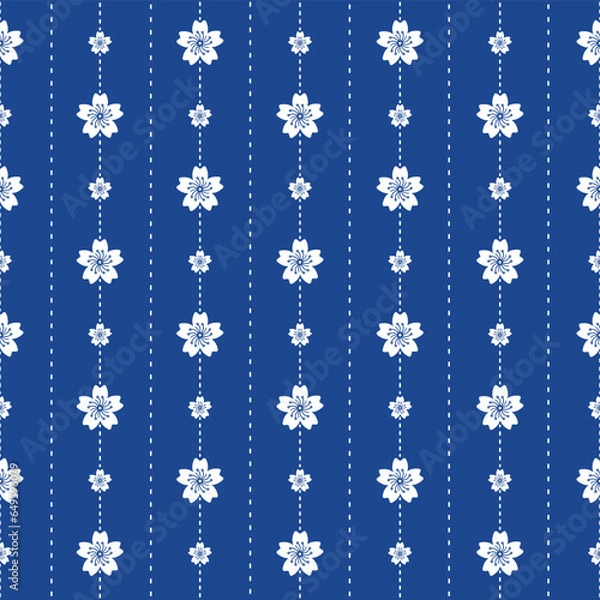 Fototapeta Japanese patterns, cherry blossoms, seamless images, creative printing, fabric screen printing. Illustrations or background images of any kind
Vector work type