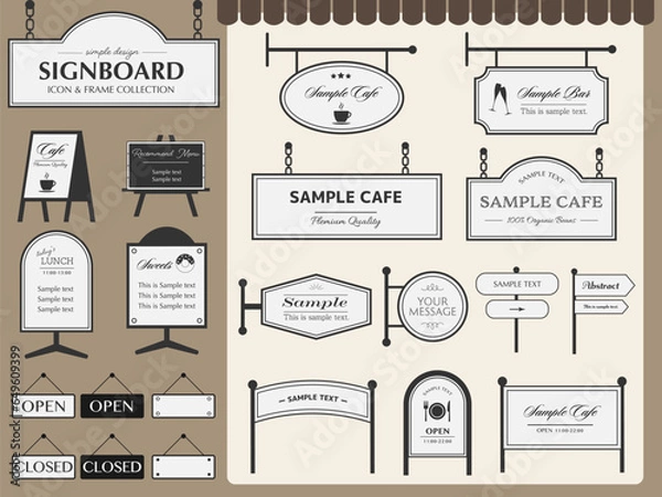 Fototapeta 看板デザインのアイコンフレームセット