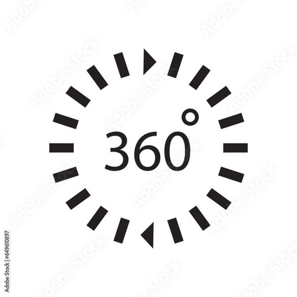 Fototapeta 360 degree icon vector