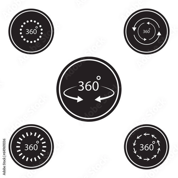 Obraz 360 degree icon vector