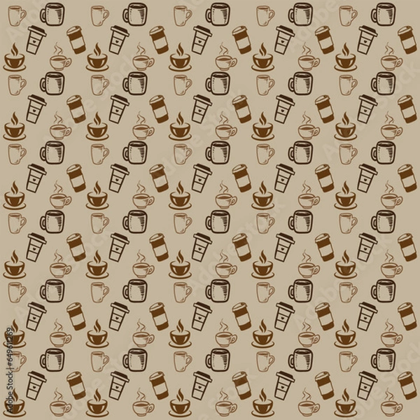Obraz International Coffee Day Pattern Seamless Background