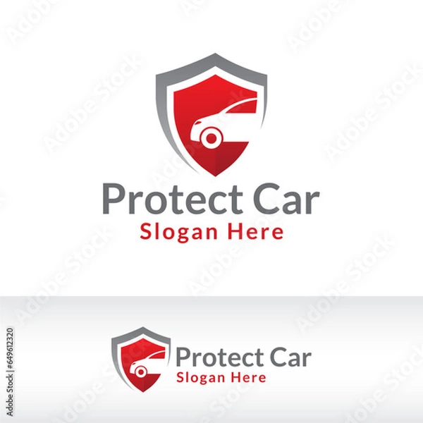 Fototapeta protect car logo design vector template