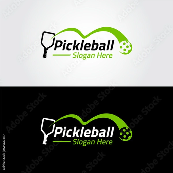 Fototapeta pickleball logo design vector template