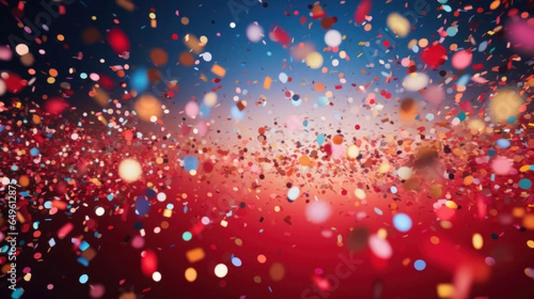 Fototapeta Celebration and colorful confetti party abstract background