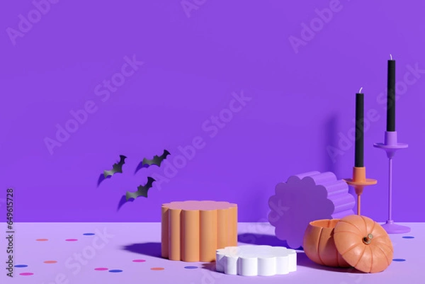 Obraz Halloween Product Display Background. 3D Rendering.