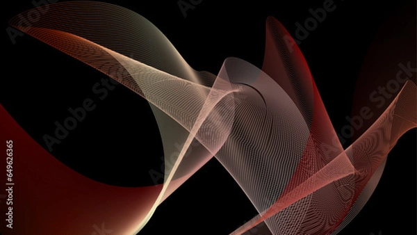 Obraz abstract red in black flowing wave design layout vector background