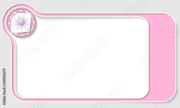 Fototapeta pink  box for text with arrows and flower