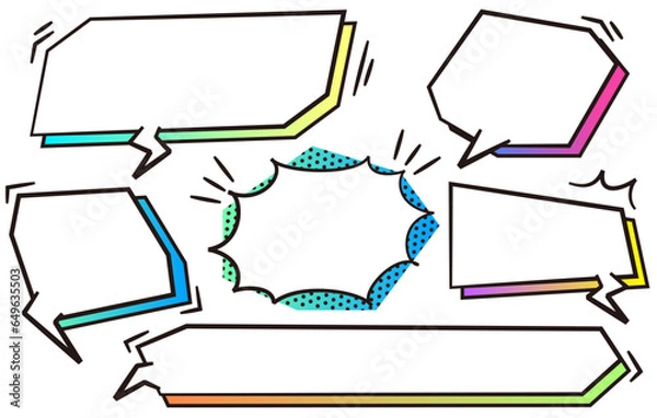 Obraz 立体的なかっこいい吹き出し　グラデーション　Cool three-dimensional speech bubble