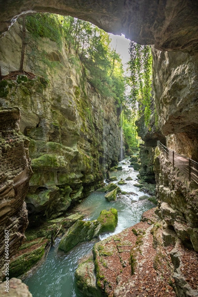 Obraz canyon river and waterfall