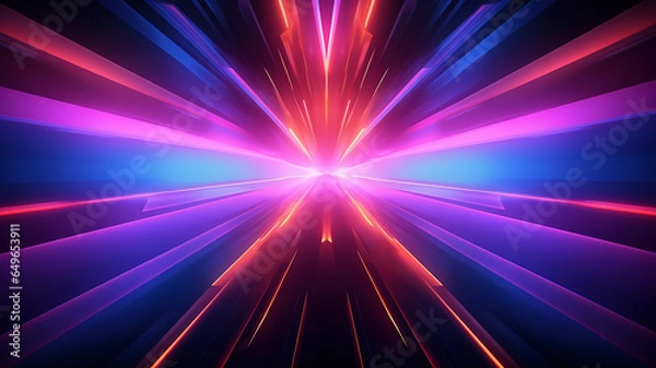 Obraz Beautiful abstract futuristic background with neon blue