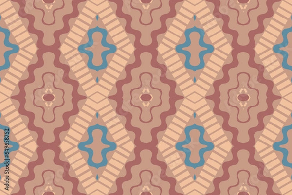 Obraz Ikat Damask Paisley Embroidery Background. Ikat Print Geometric Ethnic Oriental Pattern Traditional. Ikat Aztec Style Abstract Design for Print Texture,fabric,saree,sari,carpet.