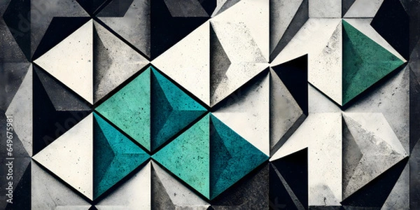 Obraz abstract geometric retro background, modern wallpaper design, cement texture. Generative AI.