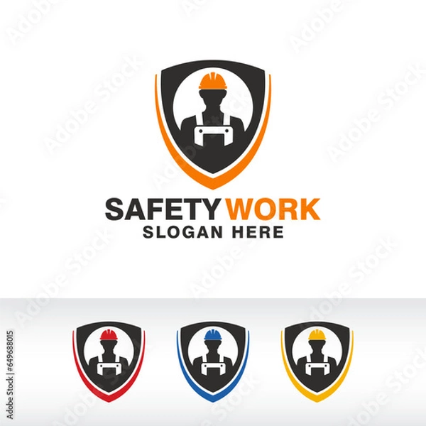 Fototapeta safety work logo design vector template