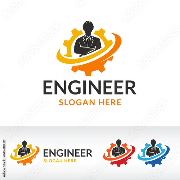 Fototapeta engineer logo design vector template