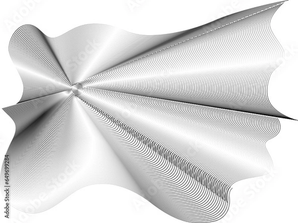 Obraz Abstract wave lines dynamic flowing monochrome light isolated on black background. Vector illustration design element in concept of music, party, technology, modern