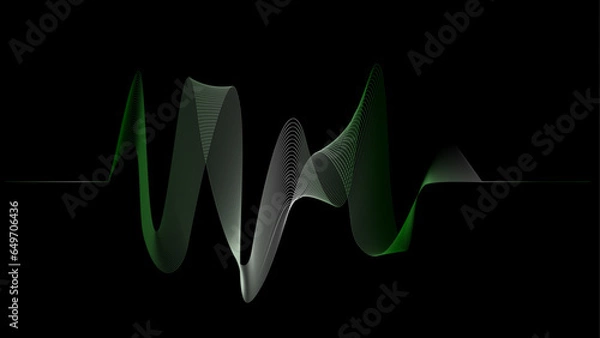 Obraz Flowing dark blue curve shape with soft gradient vector abstract background, tranquil art, can illustrate health medical or sound of music.