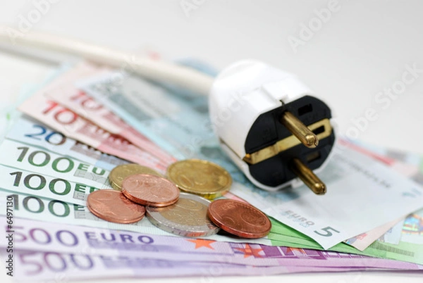 Obraz Stromleitung und Geld