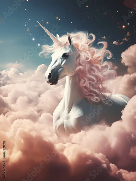 Fototapeta Unicorn's Grace: Enchanted Fantasy in a Magical Real - unicorns, magical, enchanted, fantasy, ethereal, majestic, dreamlike, wonder, landscape, enchanting, whimsical, horn, forest, art, beast