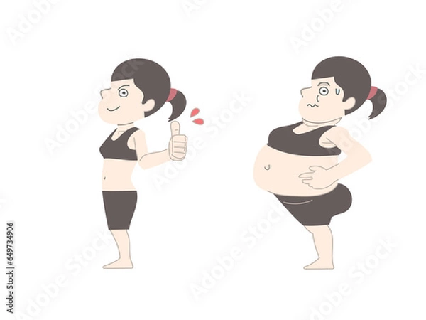 Obraz ダイエット　太る　痩せる　女性　セット素材