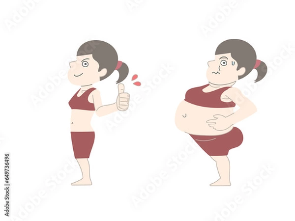 Obraz ダイエット　太る　痩せる　女性　セット素材