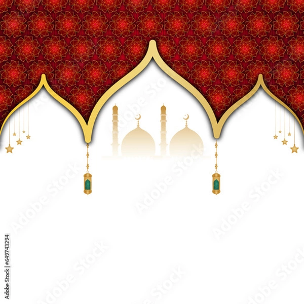 Fototapeta Texture ramadan kareem or ramadhan ramzan ramazan islamic pattern border milad un nabi eid al fitr mubarak transparent background